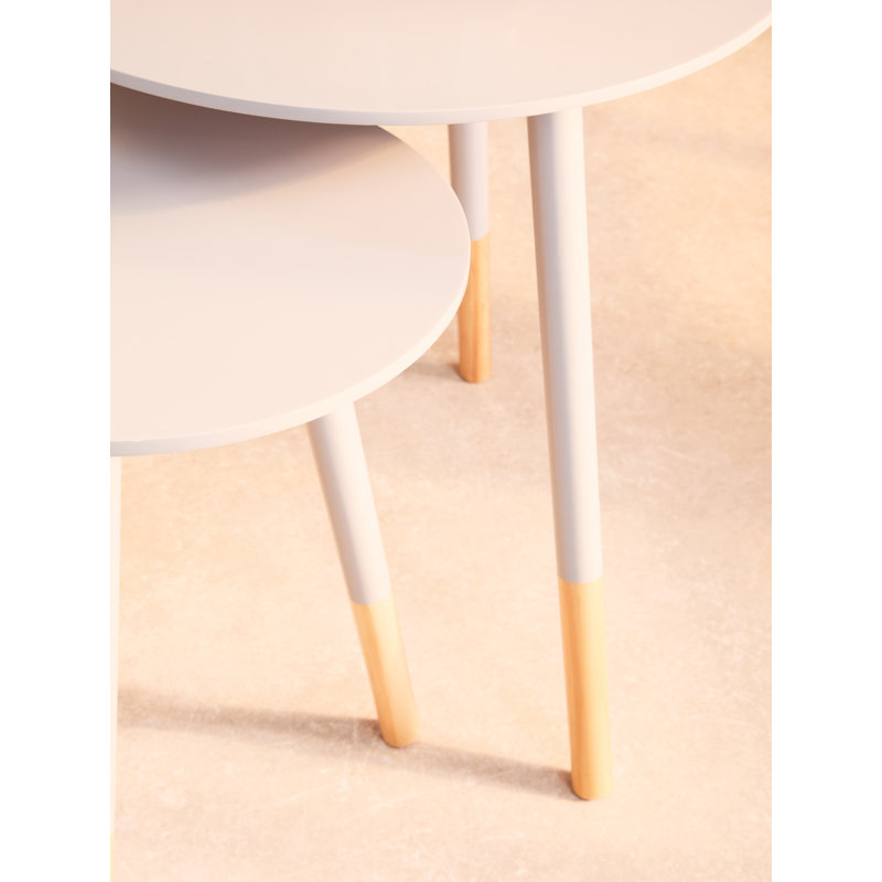 Combs Solid Wood Nesting Tables, Grey