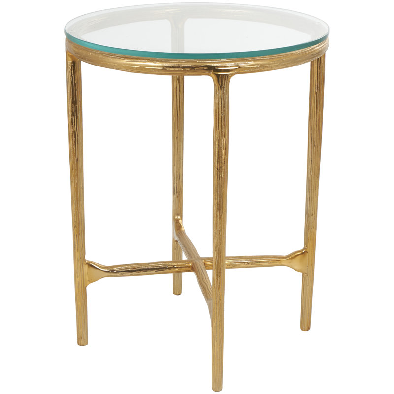 Bristyl Glass Top End Table, Gold