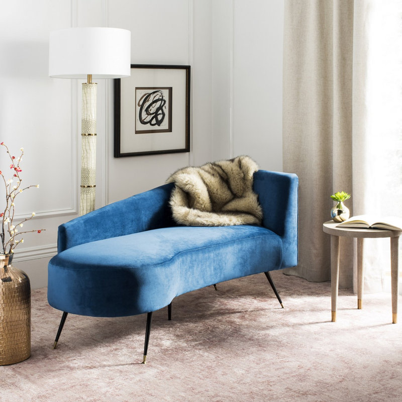 58'' Velvet Settee, Blue Velvet