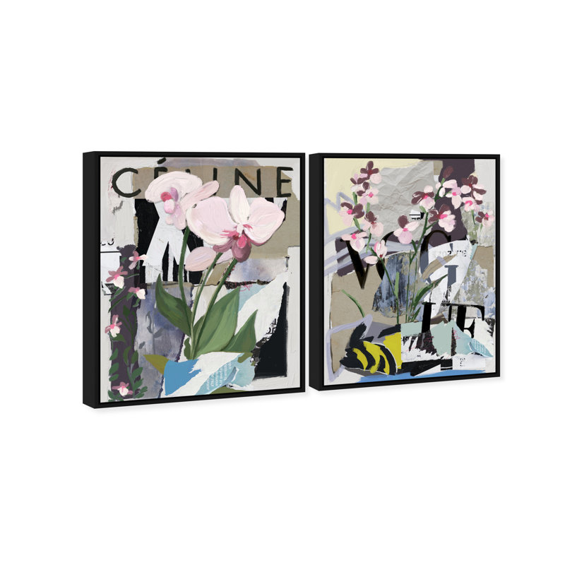 Fine Art Fashion Set Floral & Botanical Canvas Print by Oliver Gal, Black Frame, 16 x 20, 17"H x 21"W, Black Floater Frame