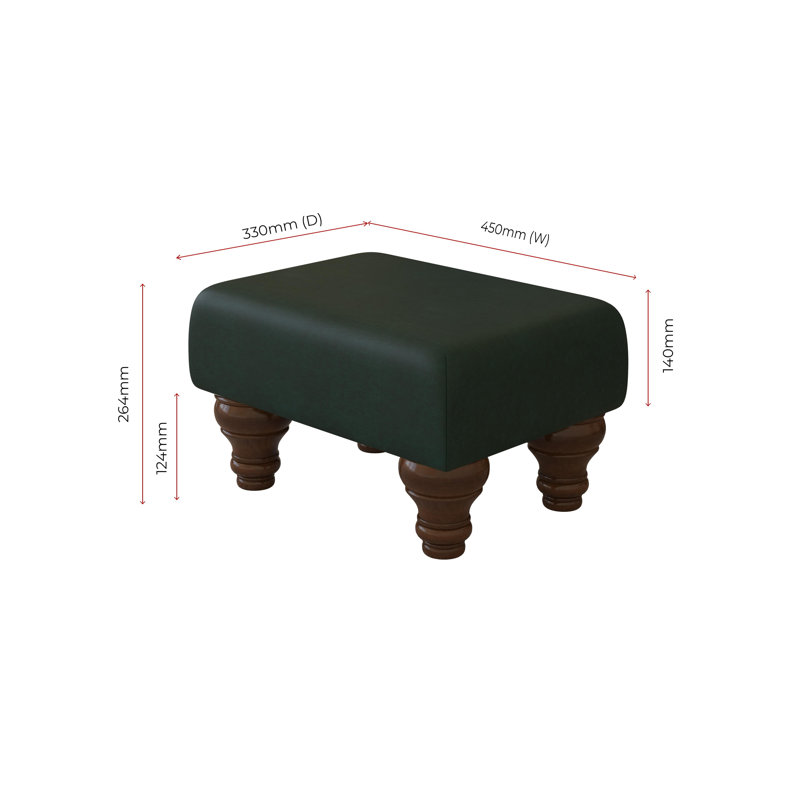 Acierno Natural Wood Turned Leg - Faux Leather, Leaf Green, Brown