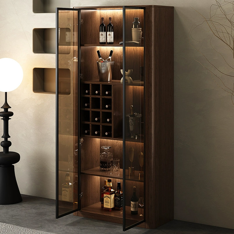 Brownness Solid Wood+Tempered Glass Display Cases