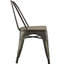  Chaise d'appoint empilable à dossier en lattes d'acier noire-1778529562