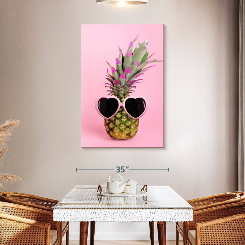 Ananas rose chic, H 48 po x l 32 po