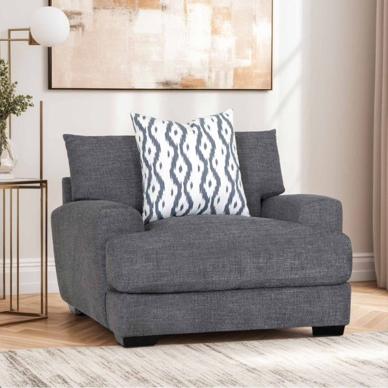 Fauteuil en polyester l 49 po Avianne, Gris graphite 100 % polyester