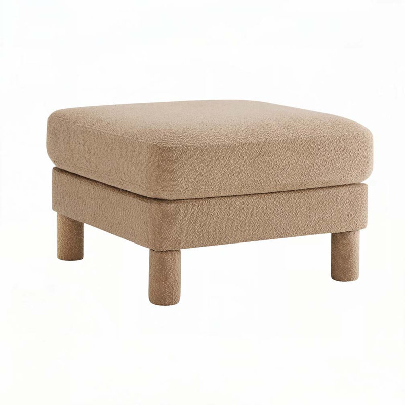 Boucle Upholstered Ottoman For Sectional, Coffee