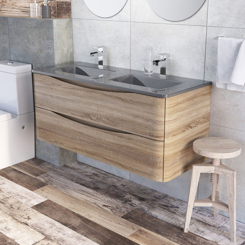 Stanhope 1200mm Double Bathroom Vanity with Integrated Glass Basin