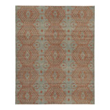 Distressed Homage Hand Knotted Wool Geometric Area Rug