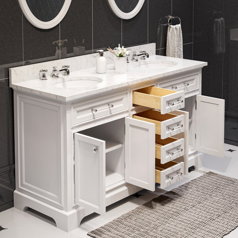 Derby 72'' W Double Vanity, White, 60"