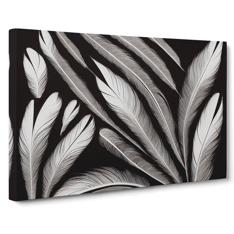 Artistic Bird Feathers - Wrapped Canvas, 35cm H x 50cm W x 3cm D