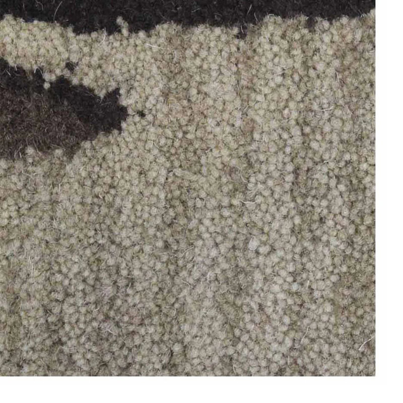 Tapis en laine touffetés à la main Vivanco - Rectangle | Couleur brun clair | Motif floral | Tapis de salon, chambre à coucher