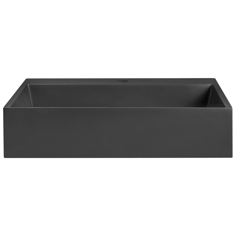 Wall Hung Basin QUENKO, Black, 500cm H x 380cm W x 120cm D, 1
