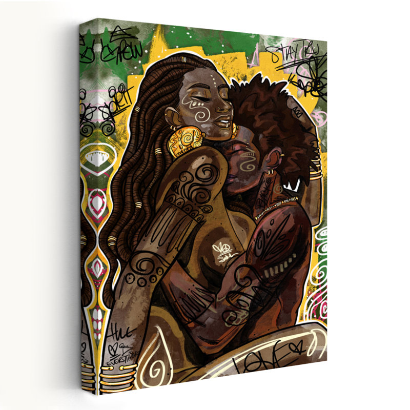 Stabilité - Art figuratif africain multicentrique contemporain, H 36 po x l 24 po