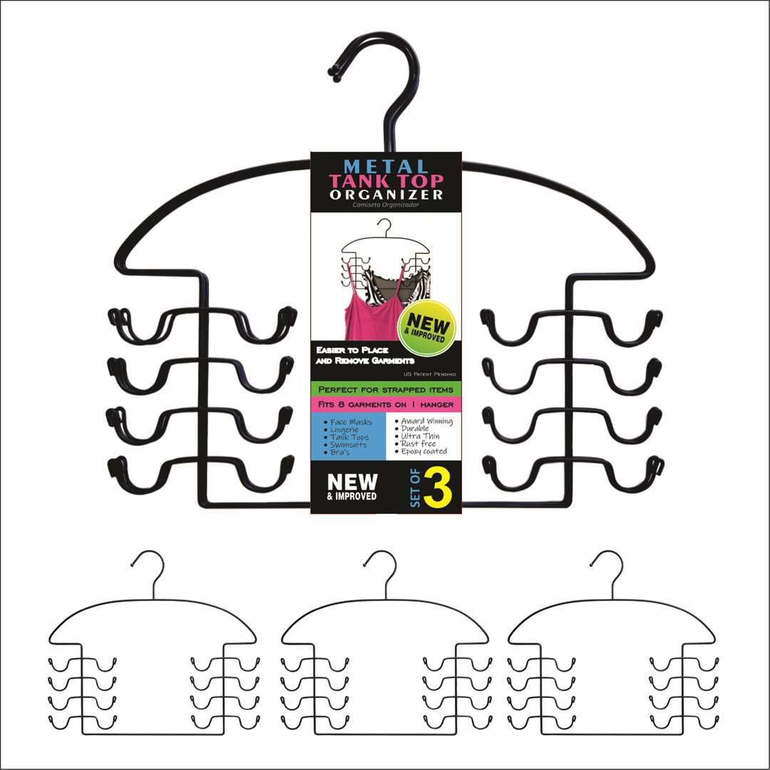 Tess Metal Multi-Layer Hanger for Dress/Shirt/Sweater (Set of 3) Rebrilliant