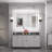 Chrisna LED Bathroom Mirror with Frontlit and Backlit, 3 Colors Temperature & Dimmable Light Anti-fog Tempered Glass Bathroom Vanity Mirror-1644397550-1660412598