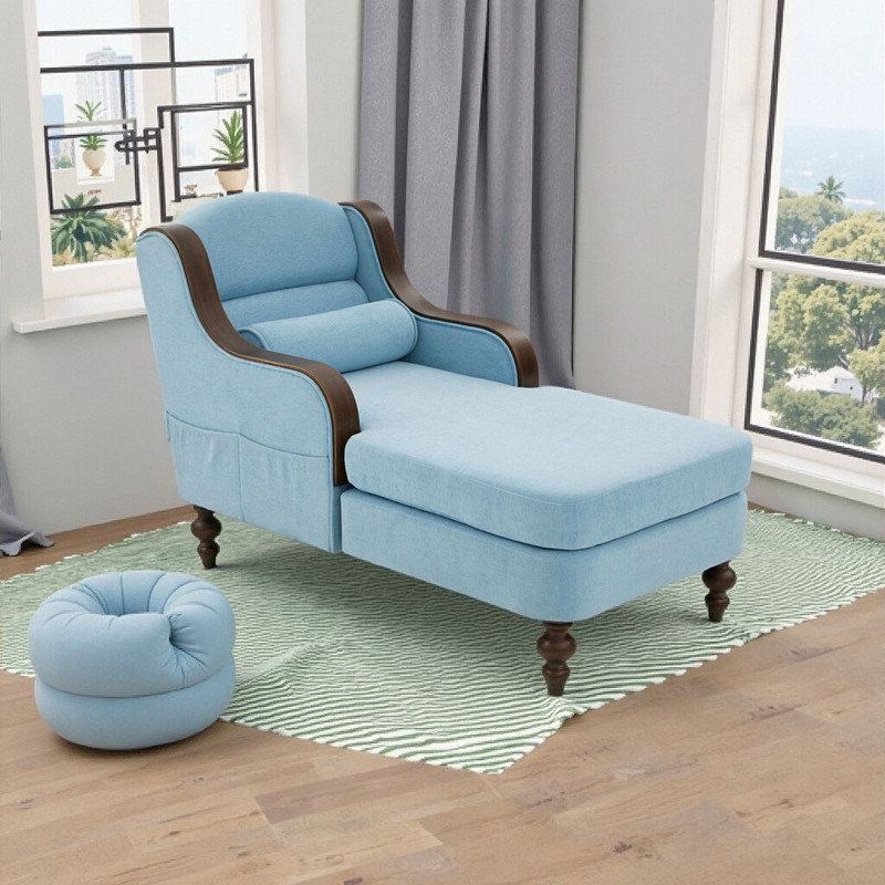 Canapé-lit Chenille, Bleu