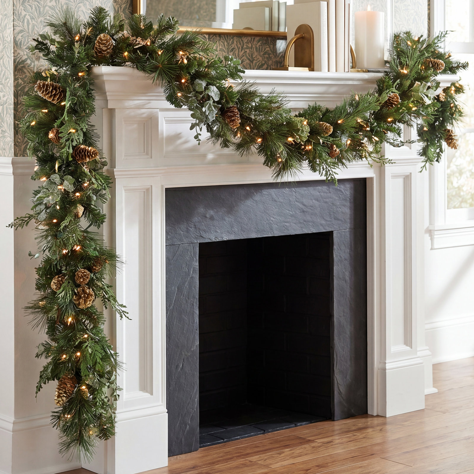 108" Pre-Lit Eucalyptus Christmas Garland