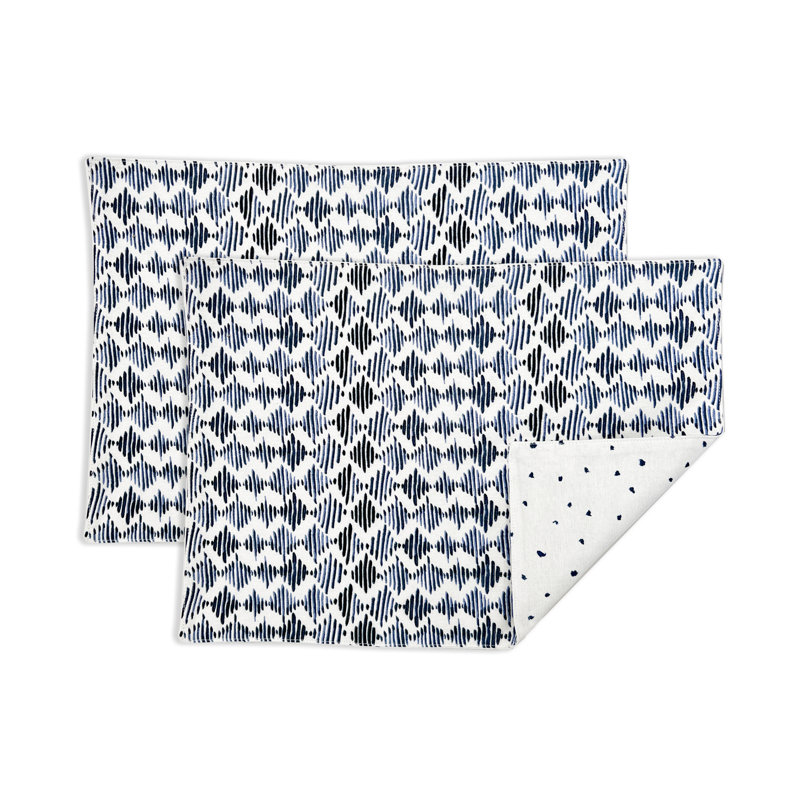 Lenox Blue Bay Napkins & Placemats, Polka Dots, White