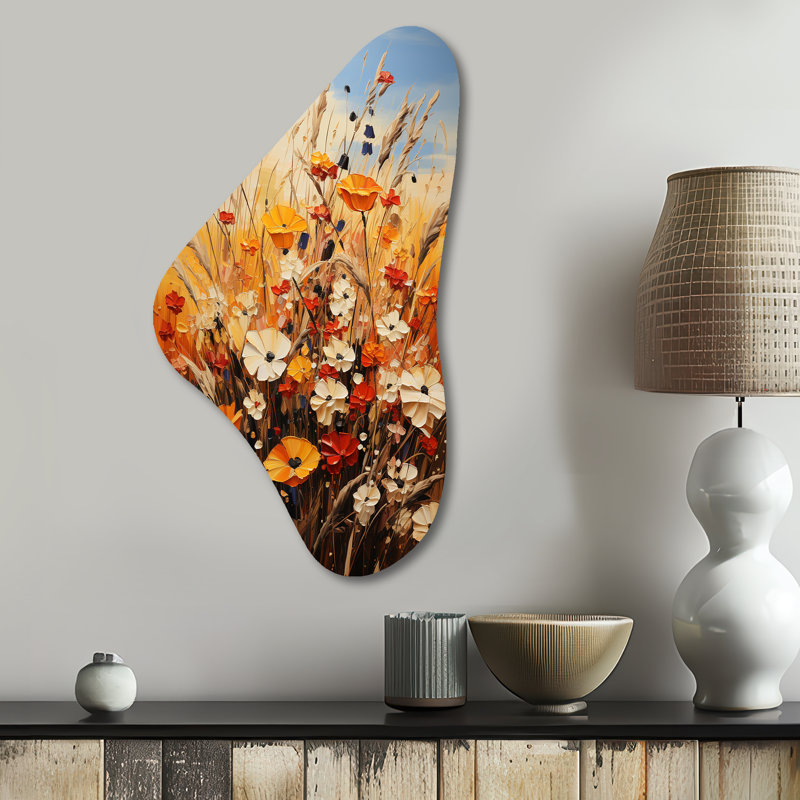 Geier - Décoration murale florale en métal de forme florale, H 31 po x l 17 po