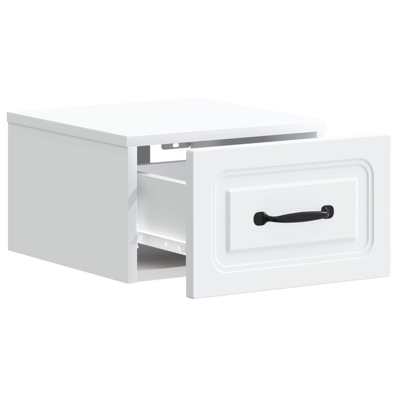 34.5cm W Manufactured Wood Bedside Table, White