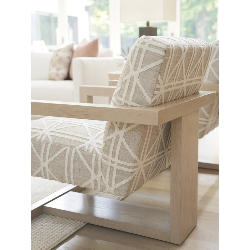 Sunset Key Upholstered Armchair, Gray/Ivory Polyester