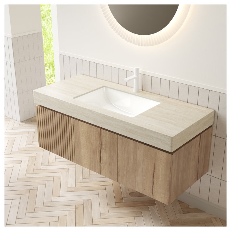 Base de meuble-lavabo en chêne blanc 48 po MURI