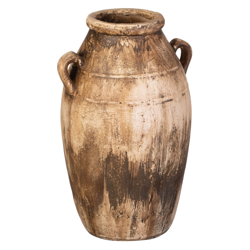 23-inch Brown Antique-inspired Fiberglass Tall Floor Vase - Farmhouse Boho Decor For Living Rooms, Entryway Tables, And Wedding Tables - The Perfect Table Centerpiece For Parties, And Special Events