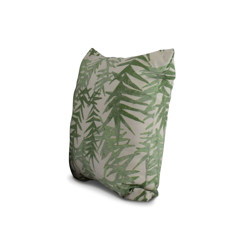 Cuban Flare Floral Print Outdoor Square Pillow Cover & Insert, Green, 16" x 16"
