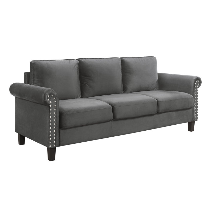 Jacent 80.3'' Velvet Sofa, Grey Velvet