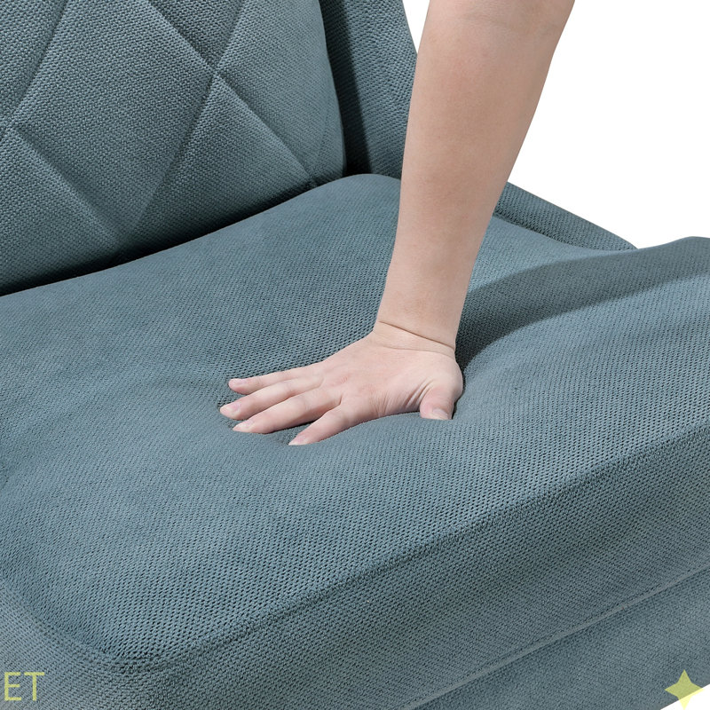 Fauteuil d'appoint moderne en chenille, Bleu