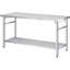Table pliante en acier inoxydable (36 x 24 po) - Table de travail commerciale avec tablette inférieure, charge de 920 lb, poste de travail pliable à deux niveaux en acier inoxydable pour la maison, la cuisine, le restaurant, le garage, le camping et l'extérieur