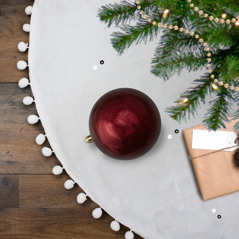 Boules de Noël Bubblegum incassables à 4 finitions, H 4 po x l 4 po x P 4 po, Bourgogne
