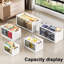 Bacs de rangement empilables en plastique à 4 niveaux avec couvercle et roulettes - Organisateurs de rangement pour garde-robe de 23 pte, contenants de rangement pliables, boîtes d'organisation et de rangement pour artisanat, maison, garde-manger, dortoir, gris