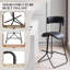 Bar Stools, Counter Height Stools with Backs, Modern Faux Leather High Barstools Metal Leg-795899434