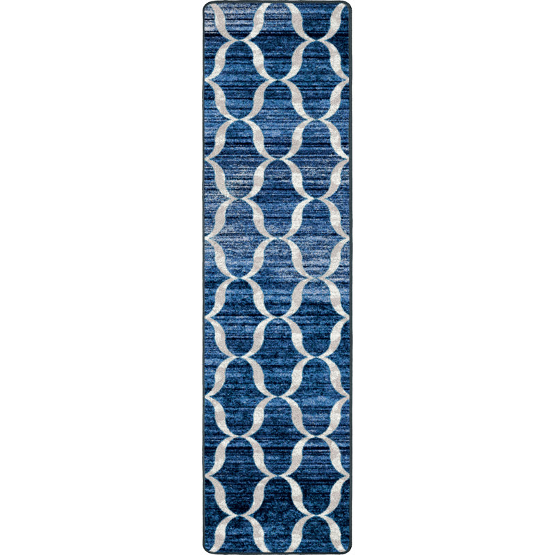 Treillis bleu, Tapis de couloir 2 pi x 8 pi