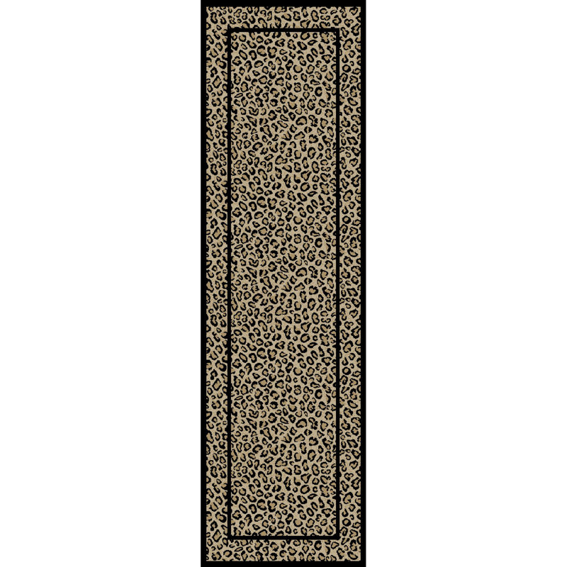 Tapis noir / beige Edmont, Tapis de couloir 2 pi 3 po x 7 pi 7 po