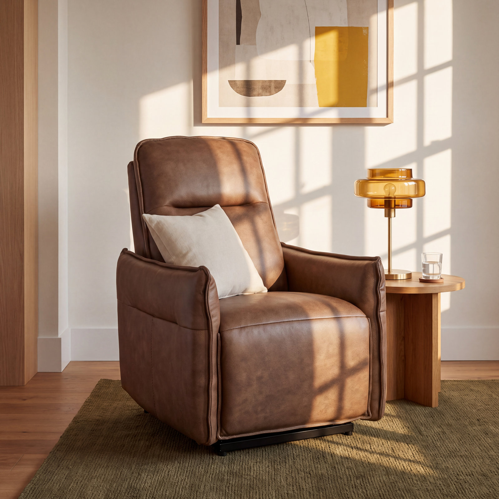Jonali Reclining Accent Chair, Brown Polyester