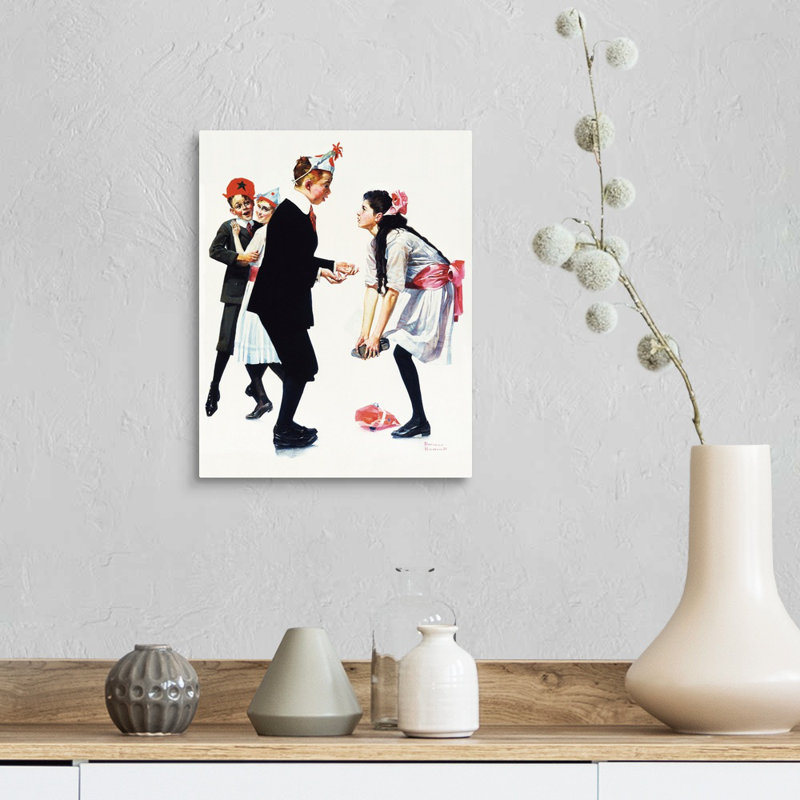 «Norman Rockwell Children Dancing At Party», art mural sur toile, H 14 po x l 11 po x P 1,25 po, Toile tendue