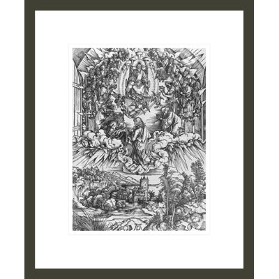 Scène de l'Apocalypse Saint-Jean devant Dieu le Père et les Vingt-quatre Anciens, édition allemande par Albrecht Dürer, impression giclée sur cadre