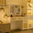 Makeup Vanity With Lights In 3 Colors & Openable Mirror, Vanity Desk With 4 Drawers & 1 Cabinets & Shelves, Vanity Table Rattan Vanity Dresser, For Bedroom-978106275