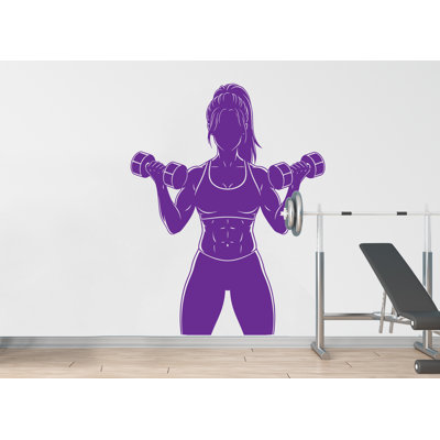  Décalcomanie de gymnastique, pouvoir, remise en forme, femmes, squat, décoration, entraînement, vinyle, autocollants, chambre à coucher