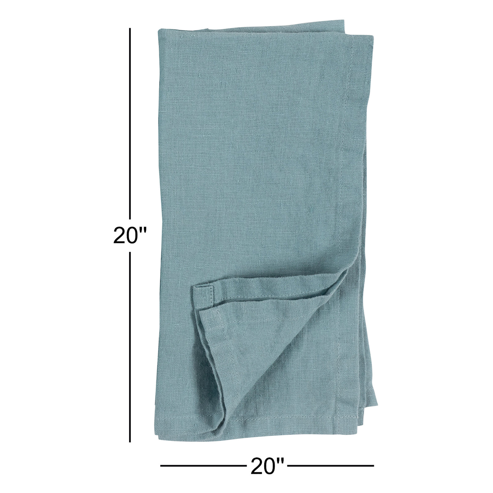 Alvia 100% Stone Washed Linen Napkins, 20" x 20", Light Blue