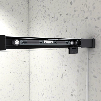 5476 Inch Double Sliding Matte Black Shower Leaf Door, 8Mm Tempered Glass With Nano Clean & , Adjustable Soft Closing For Bath Leaf, Bathroom Use