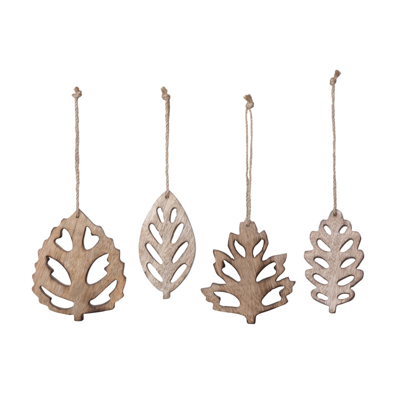 5.5'' Mango Wood Plants & Flowers Hanging Figurine Ornament