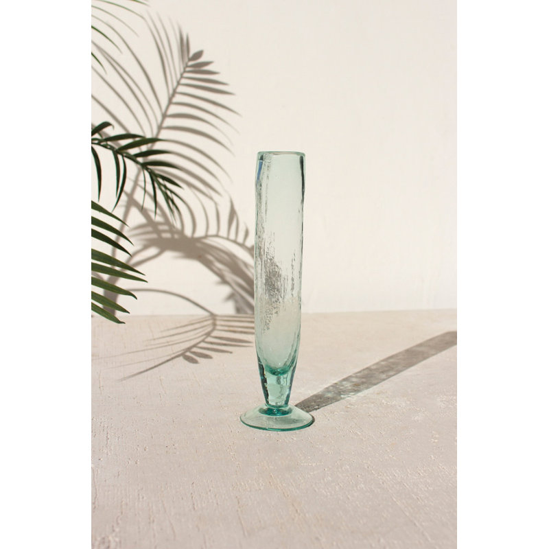  Flûtes à champagne en verre recyclé H 10 po, transparent soufflé à la main transparent, ensemble de 6