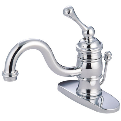 Kingston Brass Victorian Single-Handle 1-Hole Deck Mount Bathroom Faucet with Plastic Pop-Up