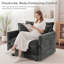 Canapé de 41 po à assise simple en chenille avec coussin profond et coussins décoratifs 41 po-1617752554
