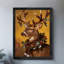 Art mural rétro noir, cerf de Noël, impressions rétro-615162188