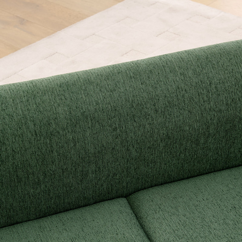 Canapé confortable surdimensionné pour animaux de compagnie de taille moyenne / grande - Conception rectangulaire moderne avec dossier, accoudoirs et coussin moelleux - Vert olive (56,5 po x 26 po x 17 po)