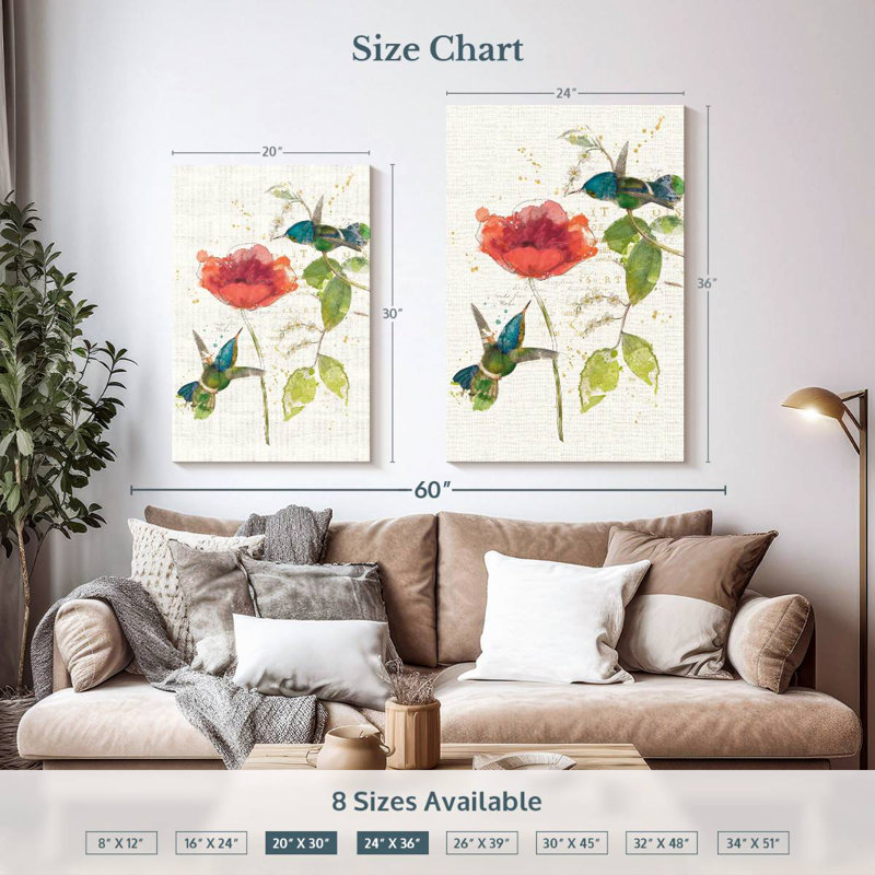Fleur de colibri sarcelle Brampt, H 36 po x l 24 po